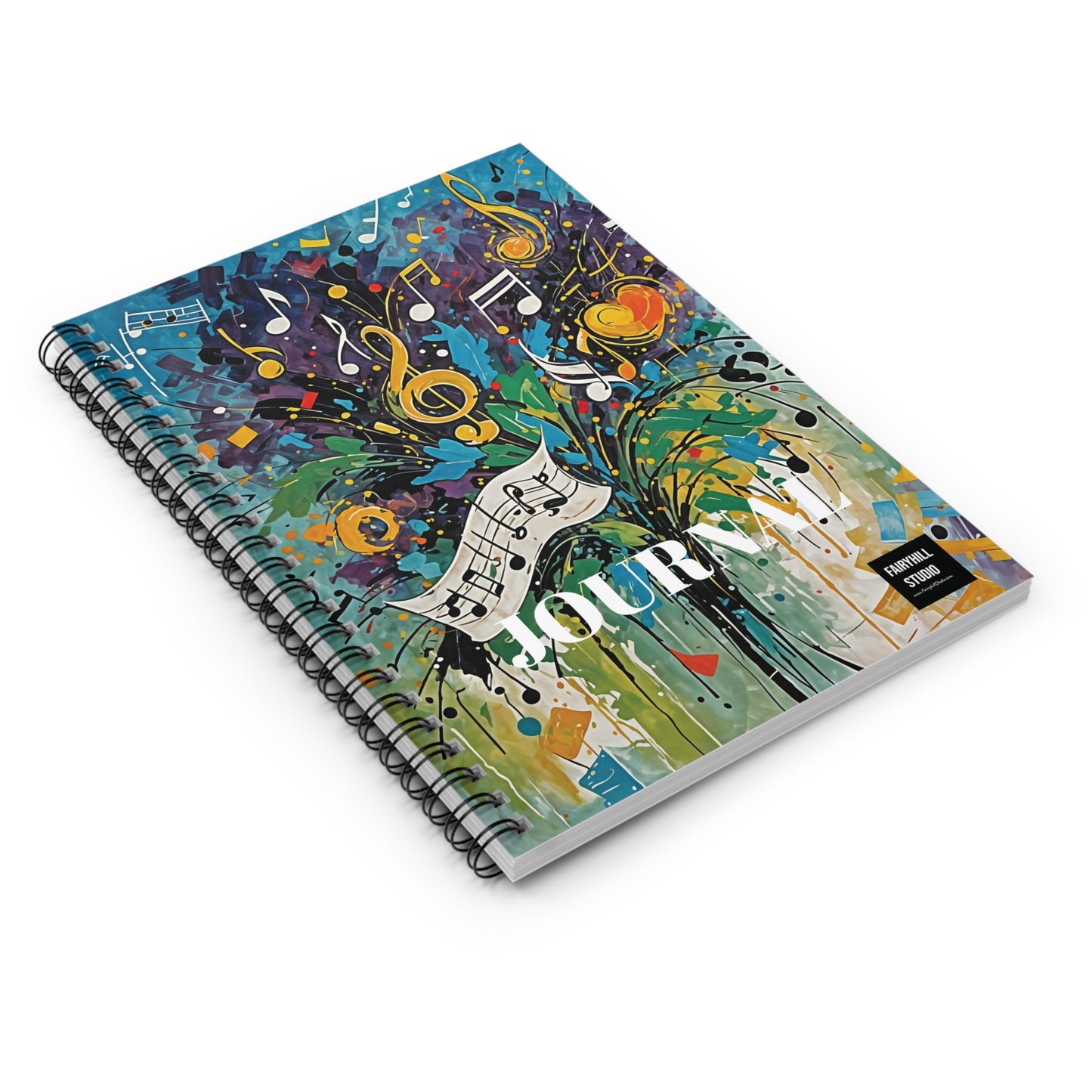 Music Notes Spiral Notebook - Ruled Line
