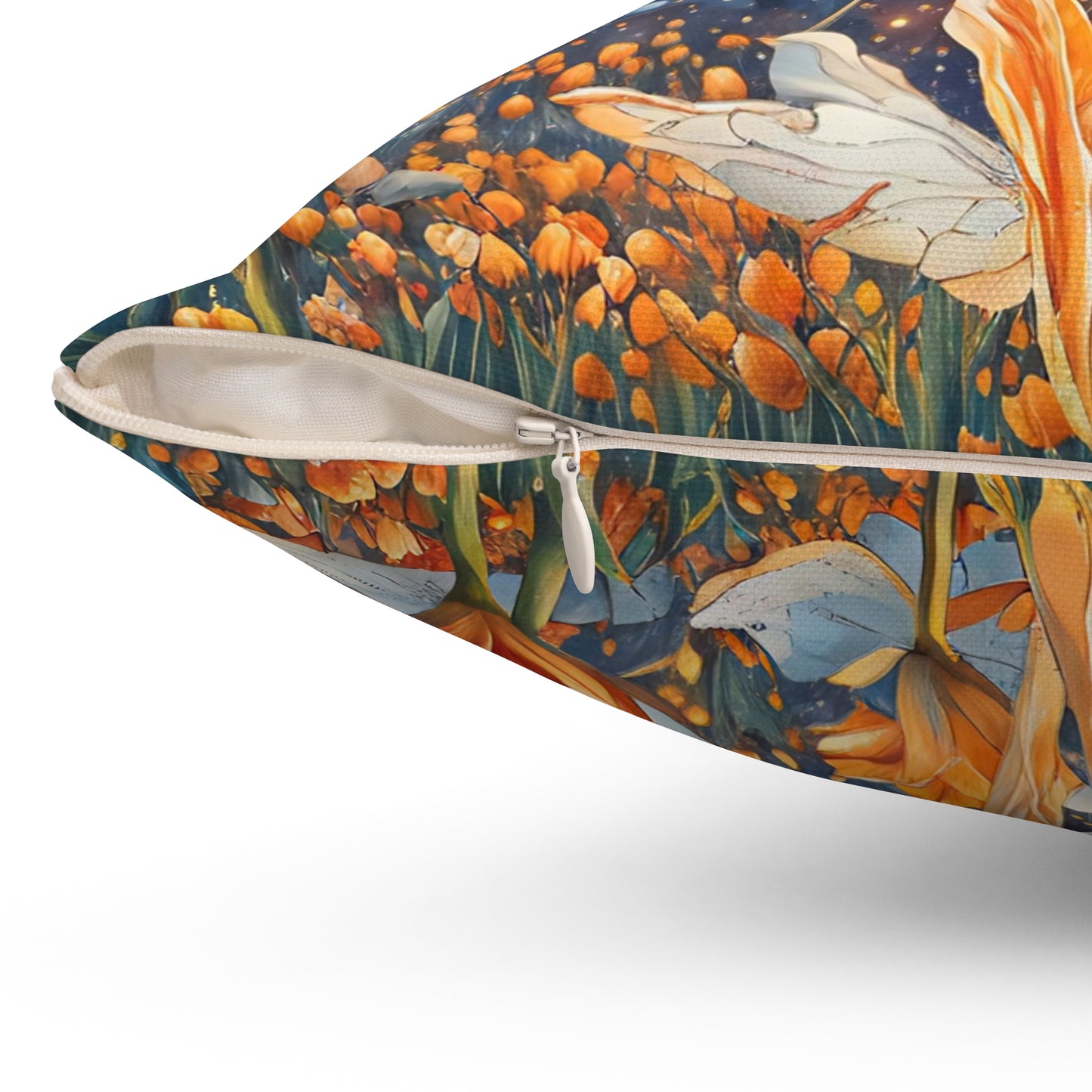Celestial Tulips Square Pillow - by Fairyhill Studio
