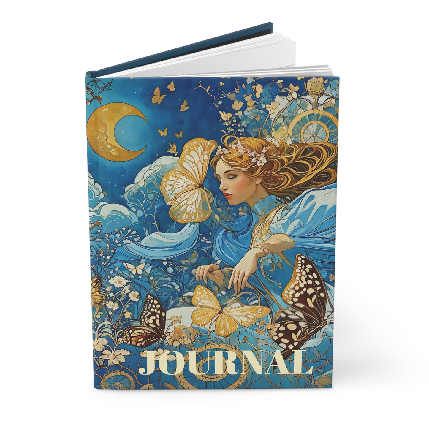 Butterfly Moon Goddess Journal art Journal Hardcover
