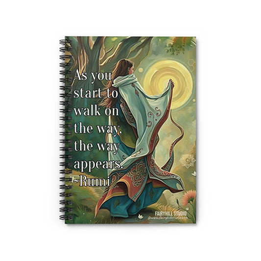 Personalized Ruled Line Journal with Rumi Quote