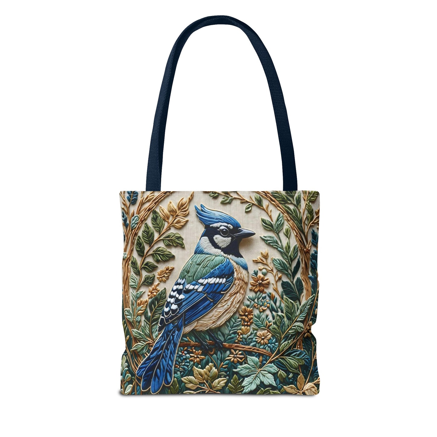 Designer Tote Bag - Blue Jay Bird William Morris Inspired | Eco-Friendly Shopping Bag
