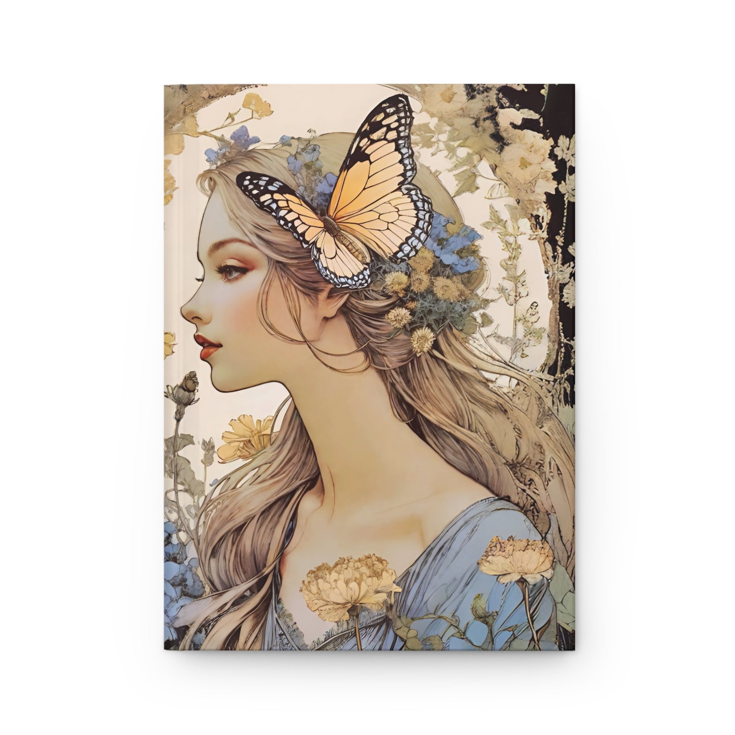 Woman with a large Butterfly Hardcover Journal Matte