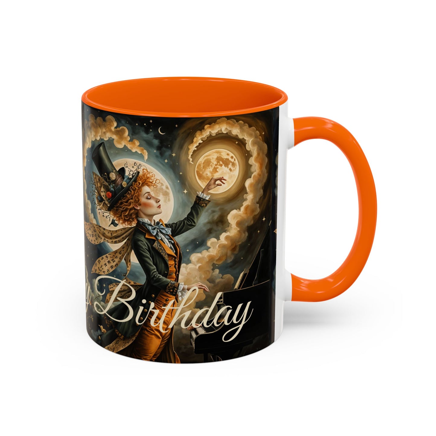 Coffee Mug - Whimsical Mad Hatter Happy Birthday Design by Fairyhill Studio