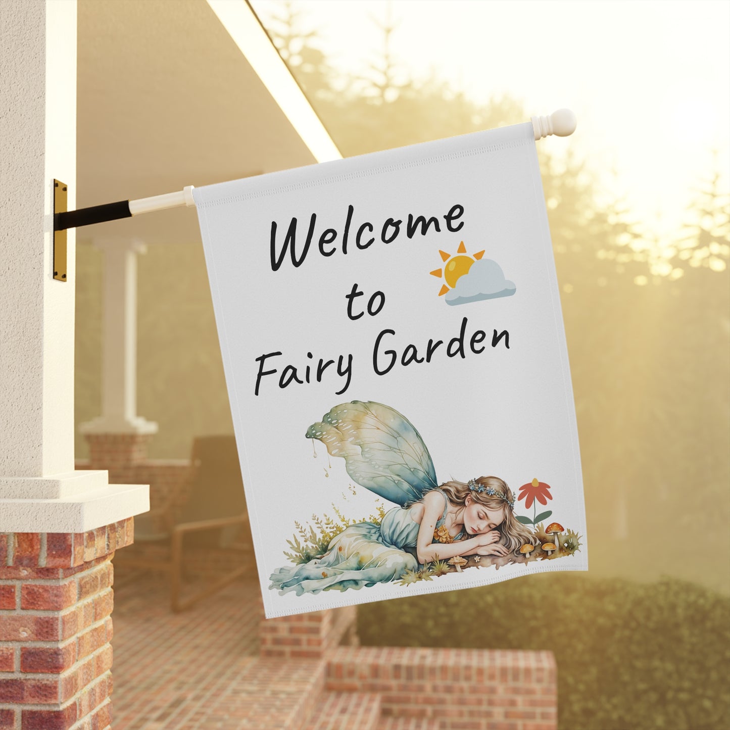 Whimsical Fairy Garden Banner - Welcome to Fairy Garden Outdoor Decor