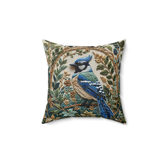 - Blue Jay Bird William Morris Inspired pillow | Eco-Friendly and Artistic Gift for Her