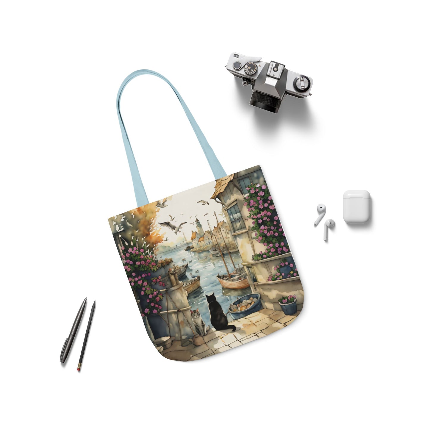 Harbour Cats by FairyHill Studio - Canvas Tote Bag - Perfect for Beach Days, Eco-Friendly Shopping, and Summer Fun!