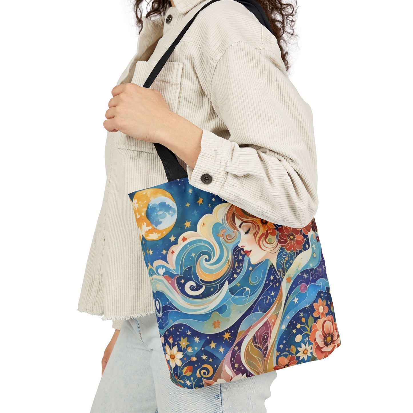Colorful Galaxy-Inspired Canvas Tote Bag - Perfect for Beach Days, Eco-Friendly Shopping, and Summer Fun!