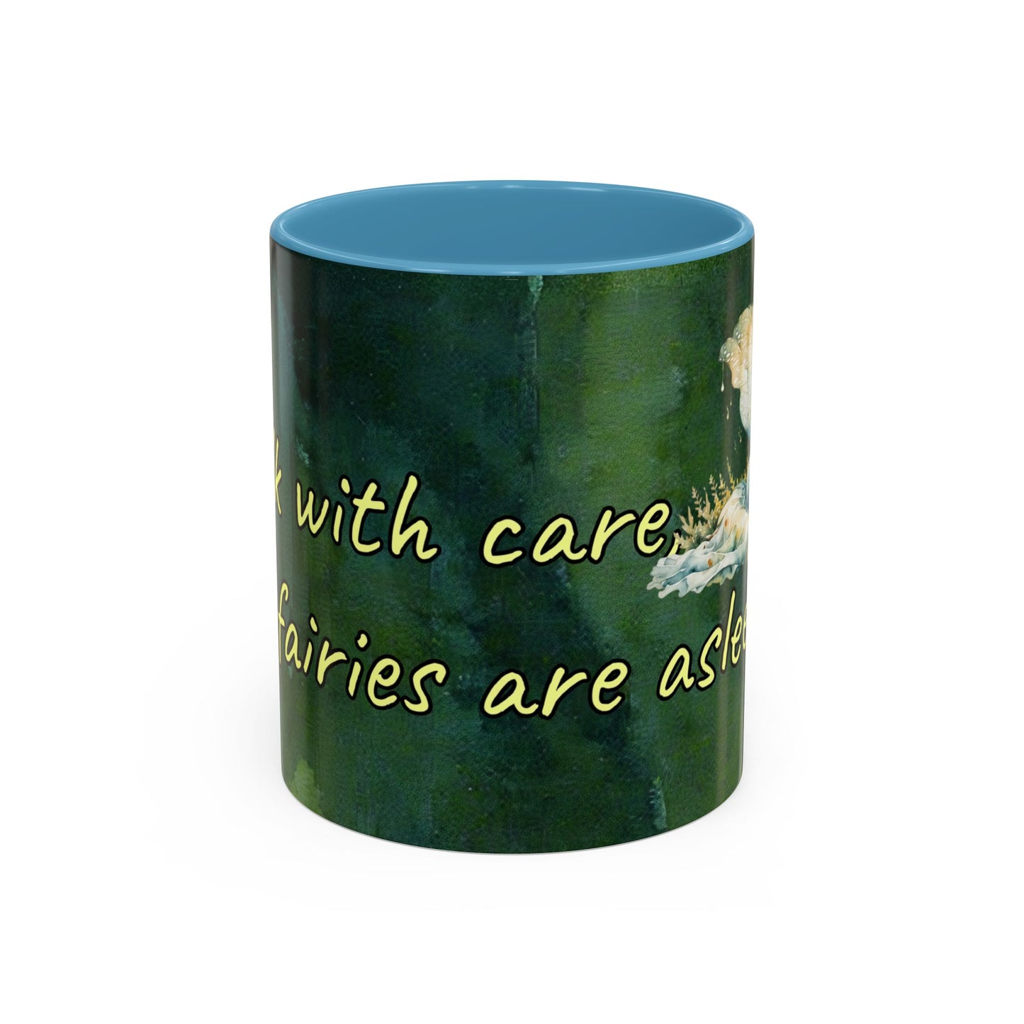 Sleeping Fairy -Themed Coffee Mug with a quote - 11 & 15oz Accent Mug for Fairy/coffee Lovers