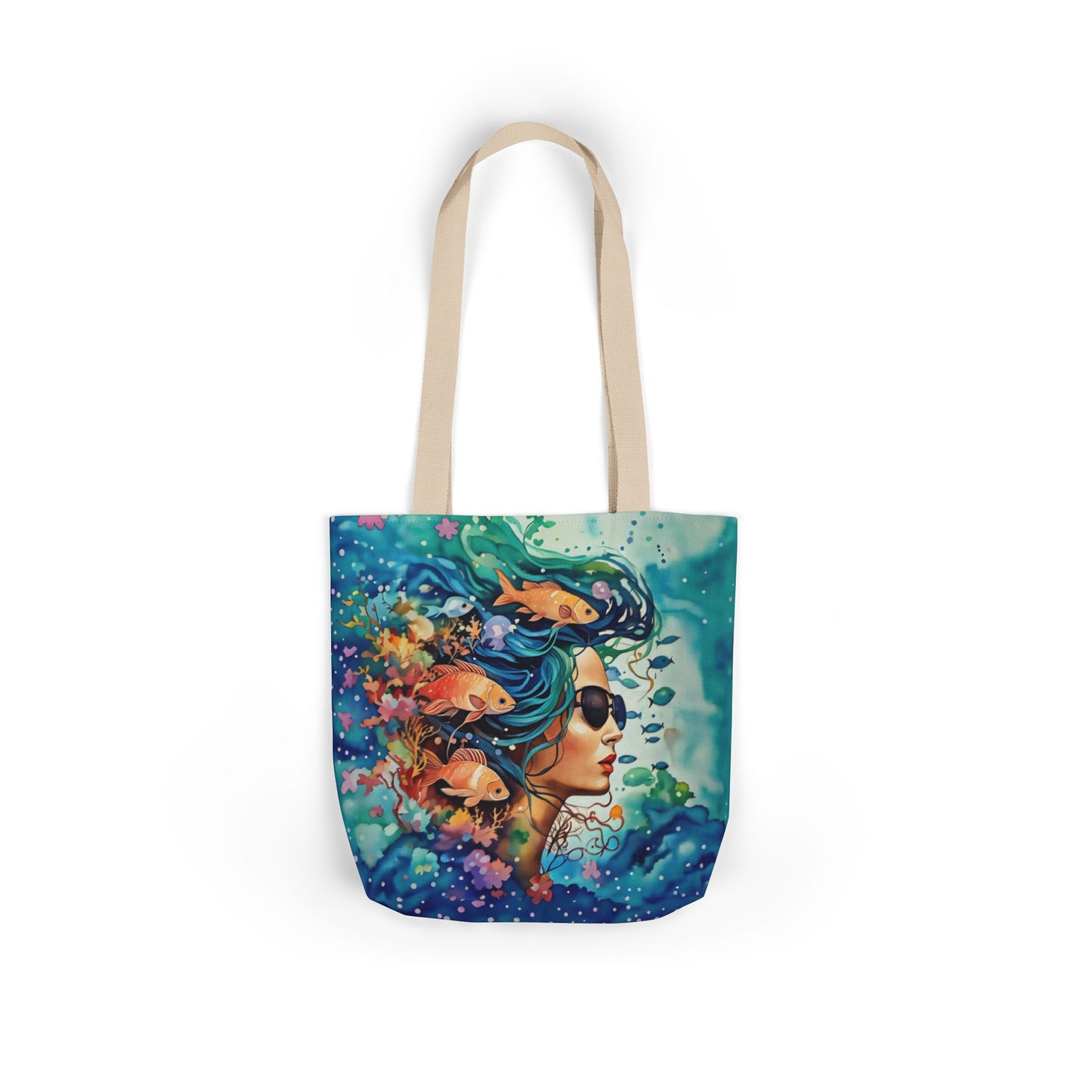 Colorful Ocean-Inspired Canvas Tote Bag - Perfect for Beach Days, Eco-Friendly Shopping, and Summer Fun!
