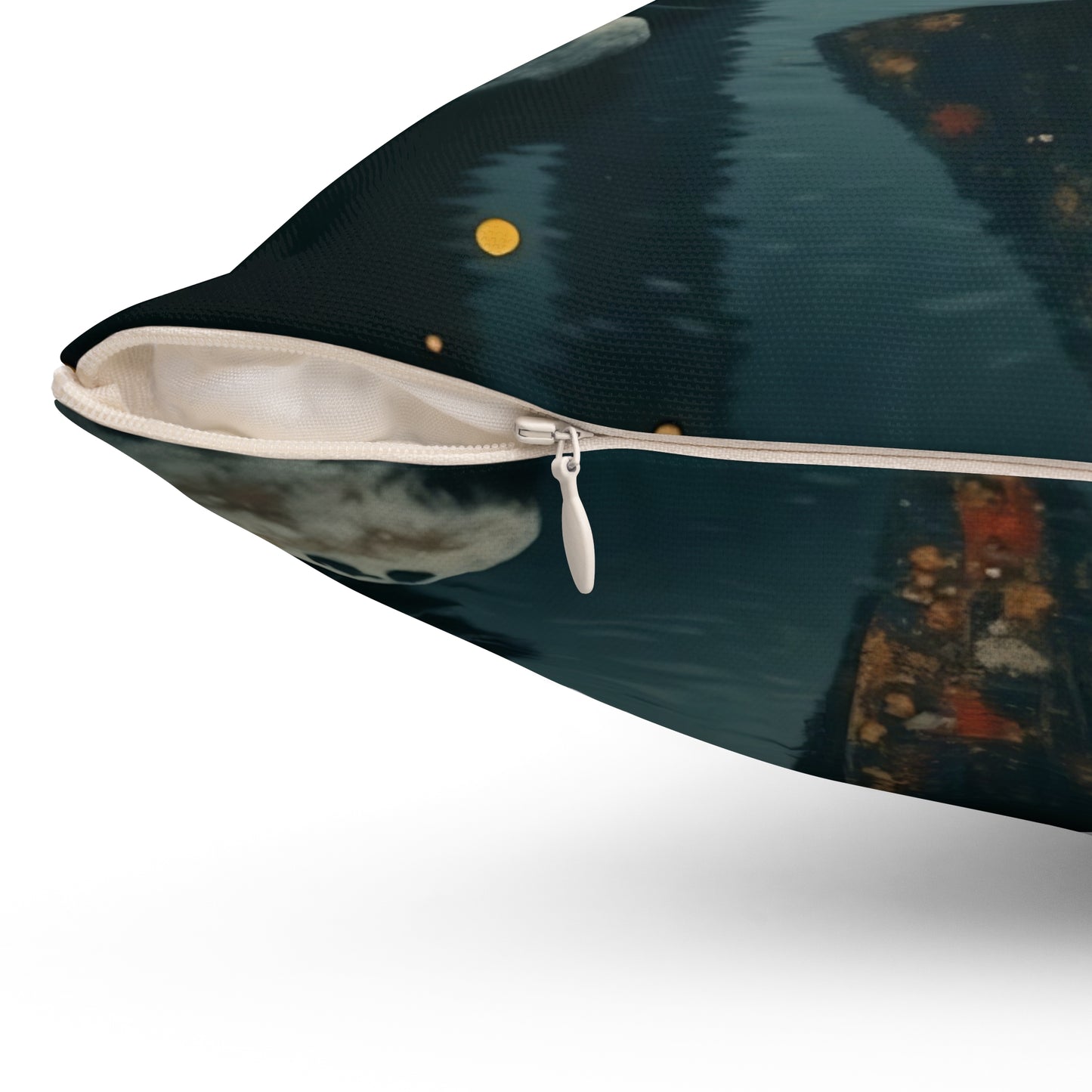 Yellow umbrella  Square Pillow - by Fairyhill Studio