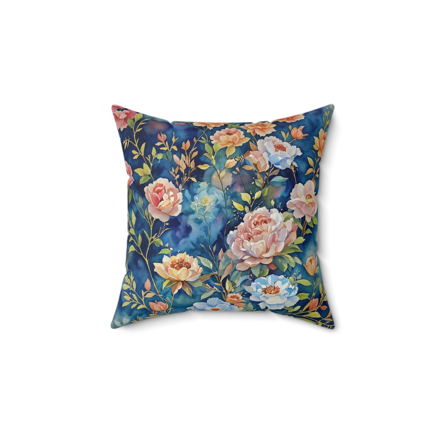 Paisley flowers Square Pillow - by Fairyhill Studio