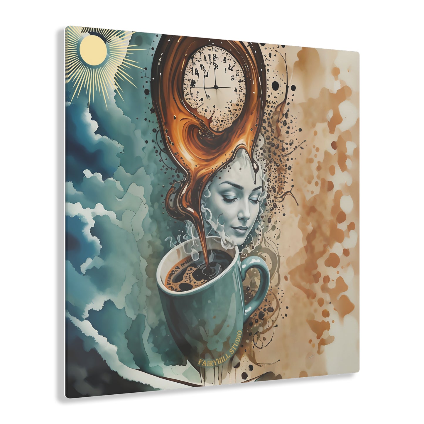 Acrylic Prints - Bonjour Coffee Time Inspiring Coffee Lovers Art