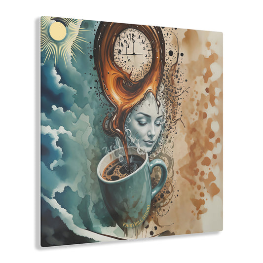 Acrylic Prints - Bonjour Coffee Time Inspiring Coffee Lovers Art