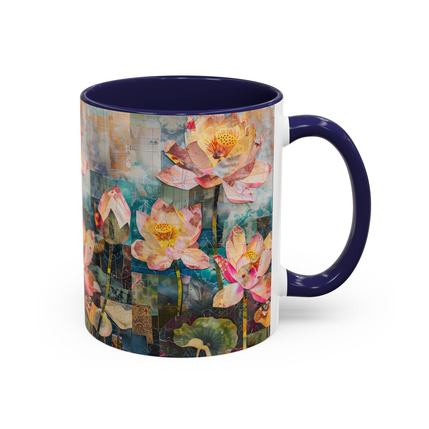 Mug - Pink Water Lilies Pond Watercolor Art by Fairyhill Studio - 11oz