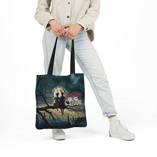 London moon under Rain Canvas Tote Bag - Perfect for Beach Days, Eco-Friendly Shopping, and Summer Fun!