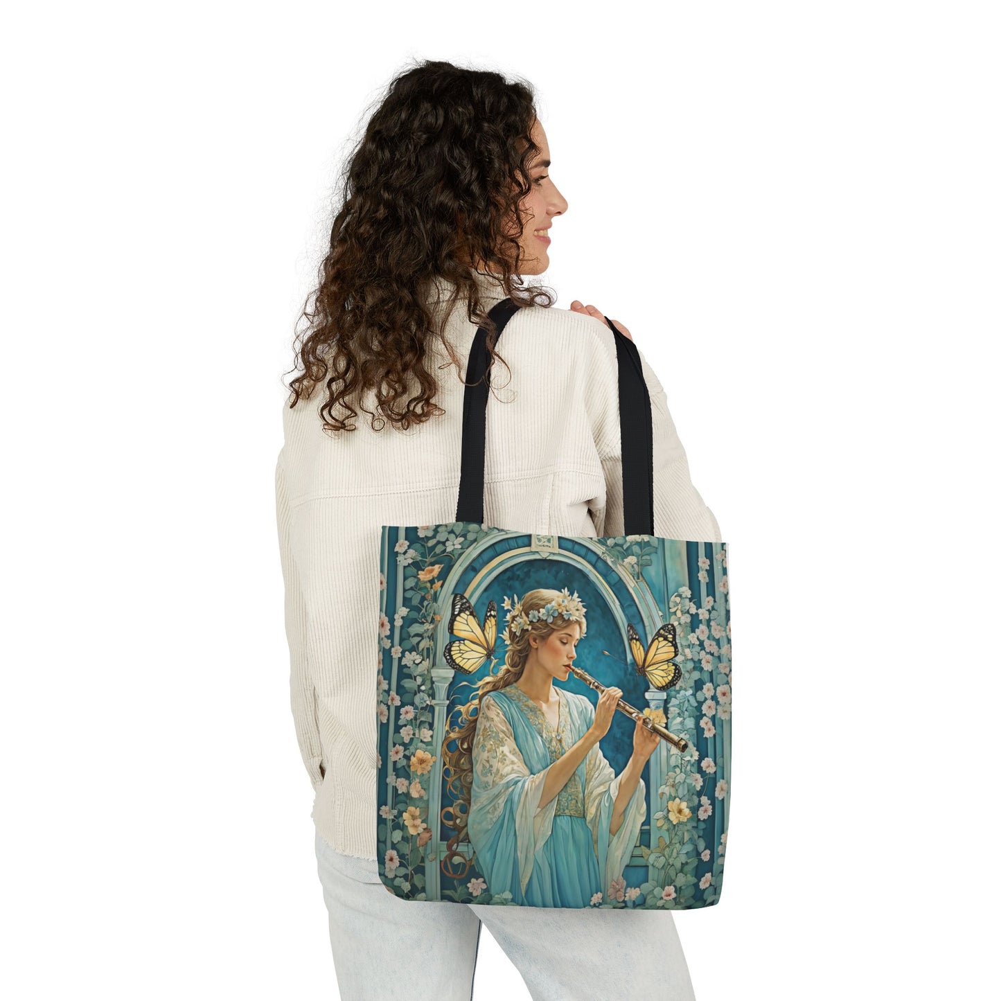 Butterfly Flute player -Inspired Canvas Tote Bag - Perfect for Beach Days, Eco-Friendly Shopping, and Summer Fun!