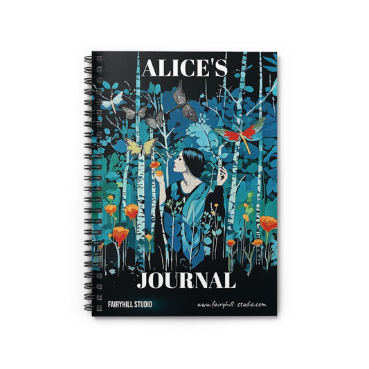 Ruled Line Notebook: Magical Night Forest