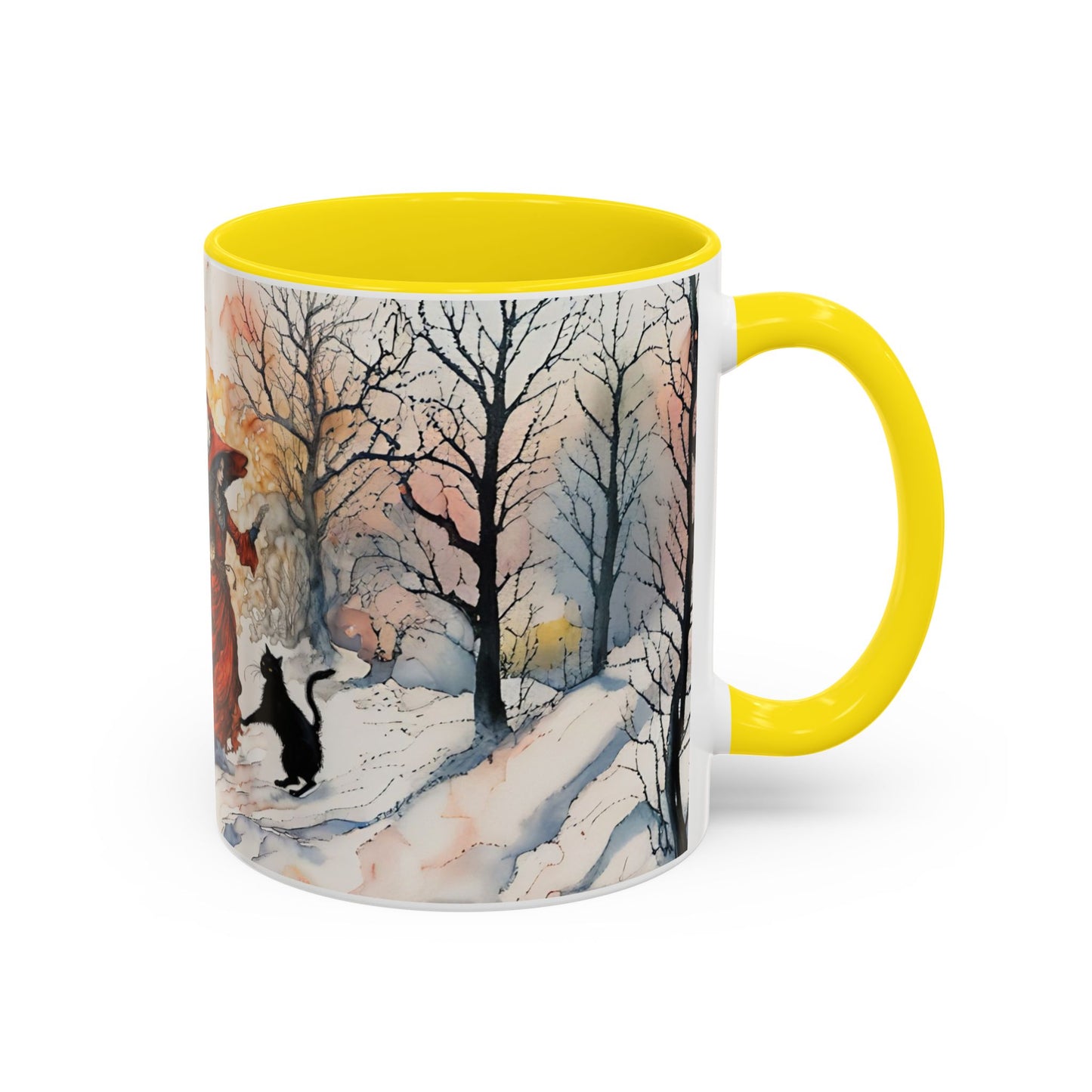 Accent Crimson witch and black cat Coffee Mug (11, 15oz)