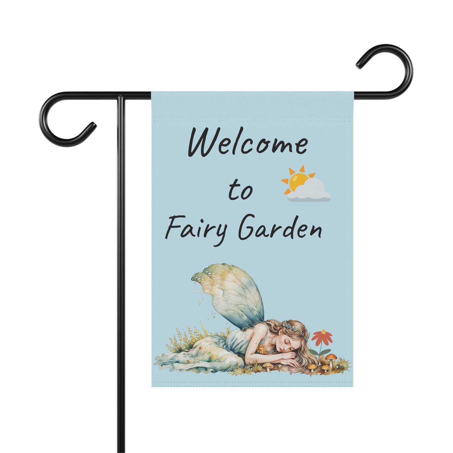 Whimsical Fairy Garden Banner - Welcome to Our Fairy Garden Outdoor Decor