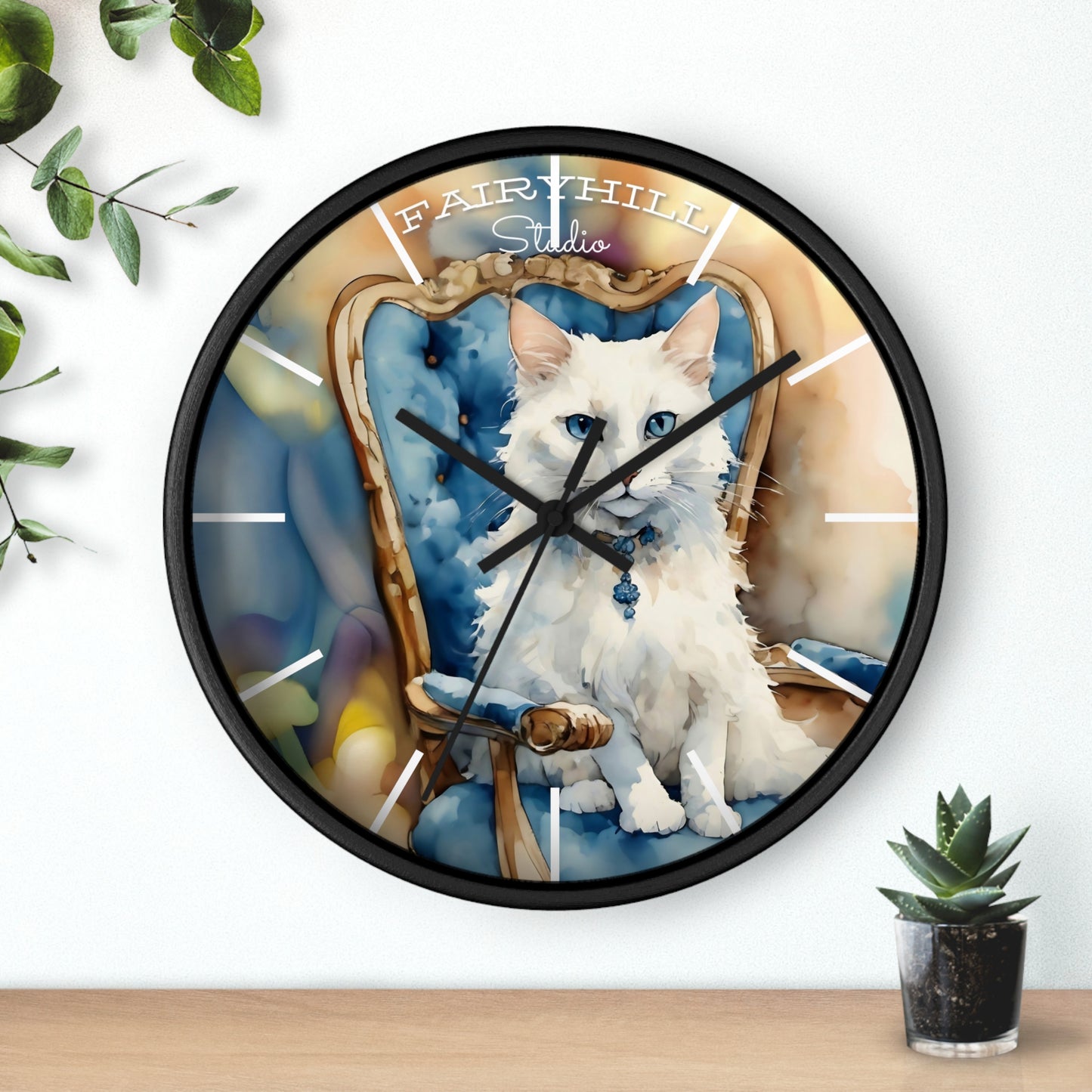 Cat Art Wall Clock