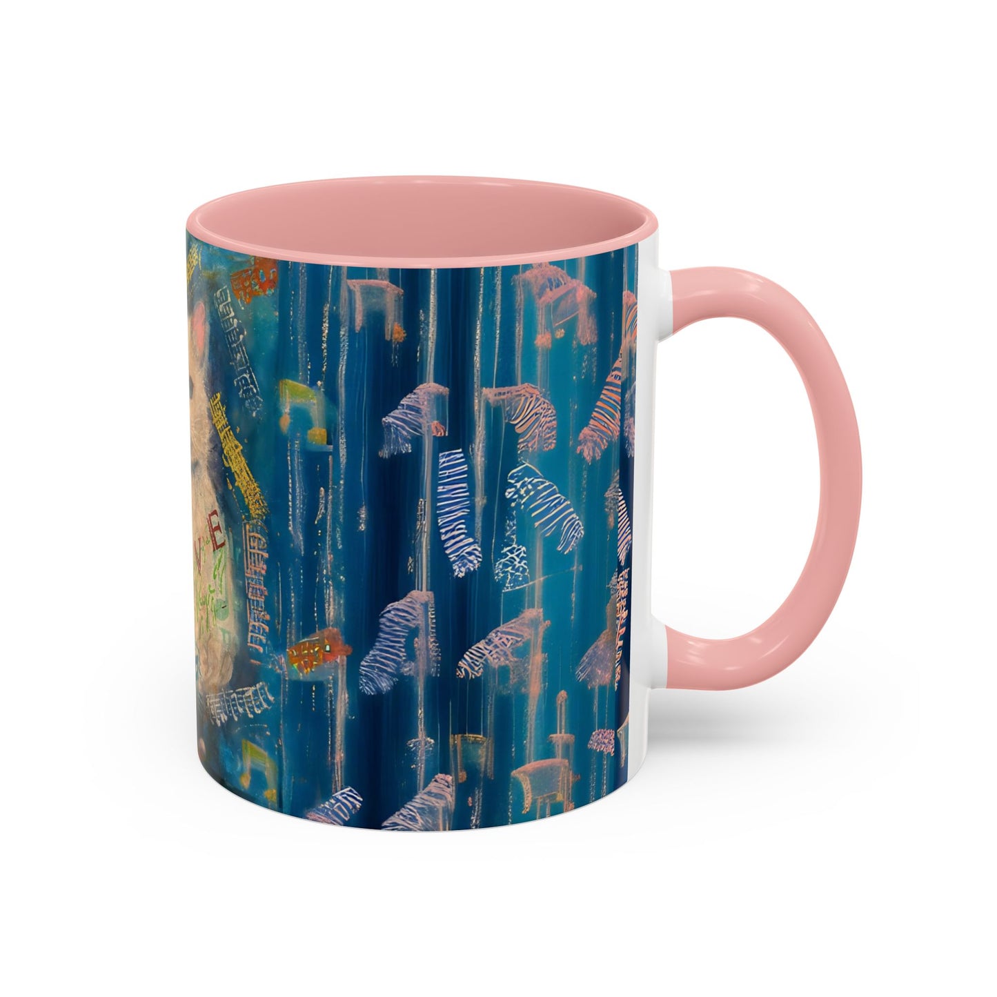 Mug White Cat Love Art