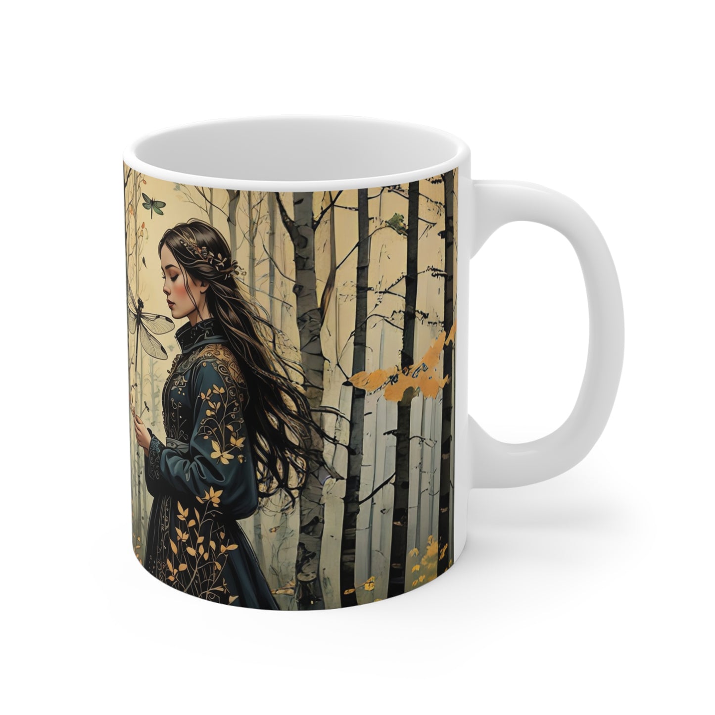 Mug 11oz Princess and Dragonfly Fairy Hill Studio Art