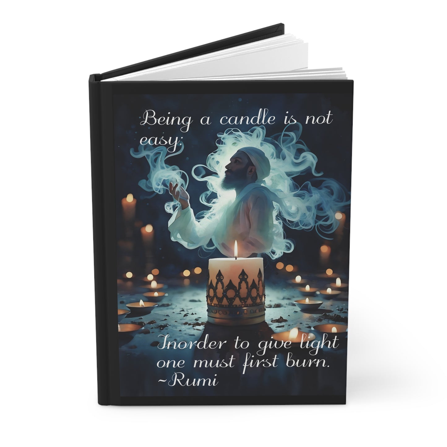 Hardcover Journal Matte - Personalized Rumi Quote Illustration Journal
