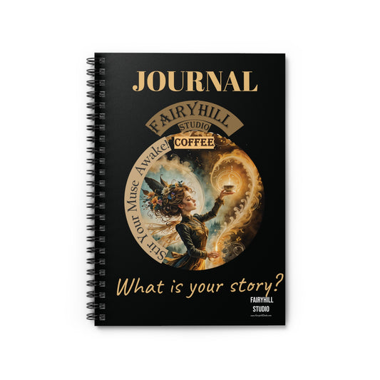 Visual Cofee Journal What is your Story? Spiral Notebook - Ruled Line