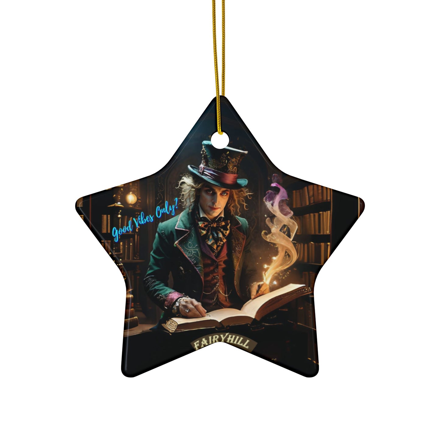 "Good Vibes Only "Ceramic Christmas Ornaments by Fairy Hill Studio