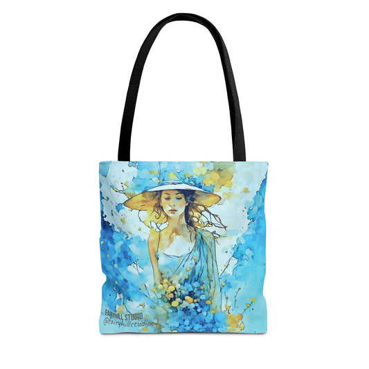 Girl in Blue Tote Bag  (AOP)