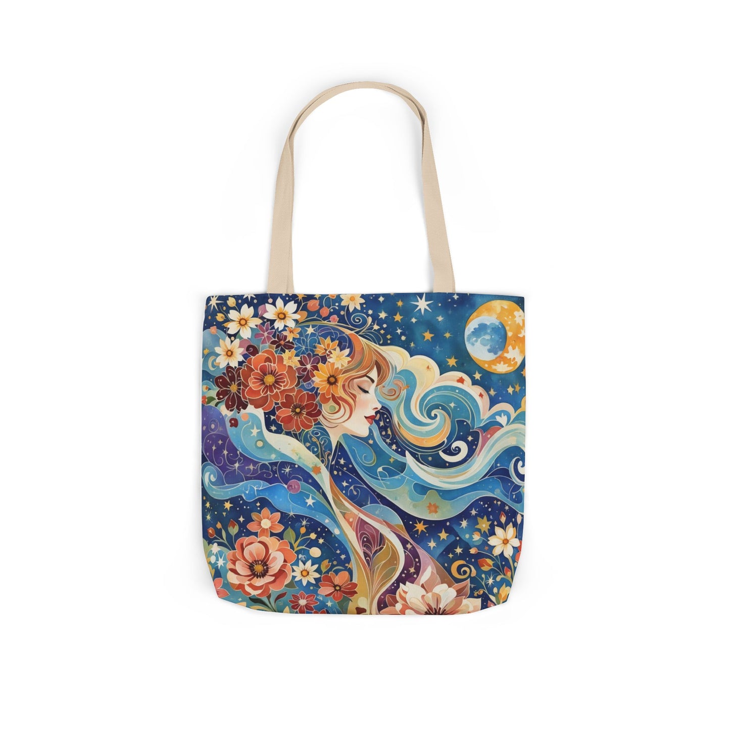 Colorful Galaxy-Inspired Canvas Tote Bag - Perfect for Beach Days, Eco-Friendly Shopping, and Summer Fun!