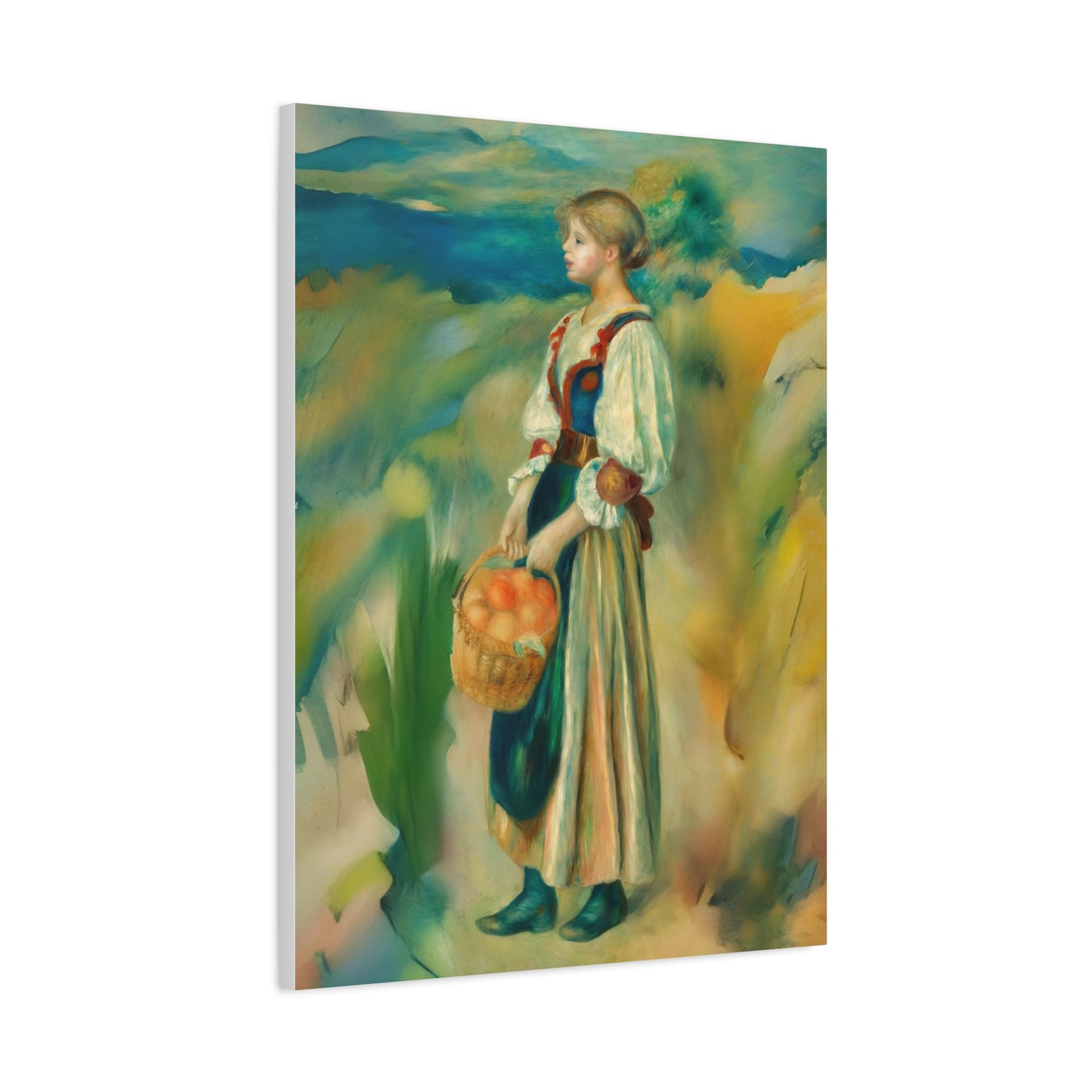Canvas Print - Girl with a Basket of Oranges Art by Auguste Renoir
