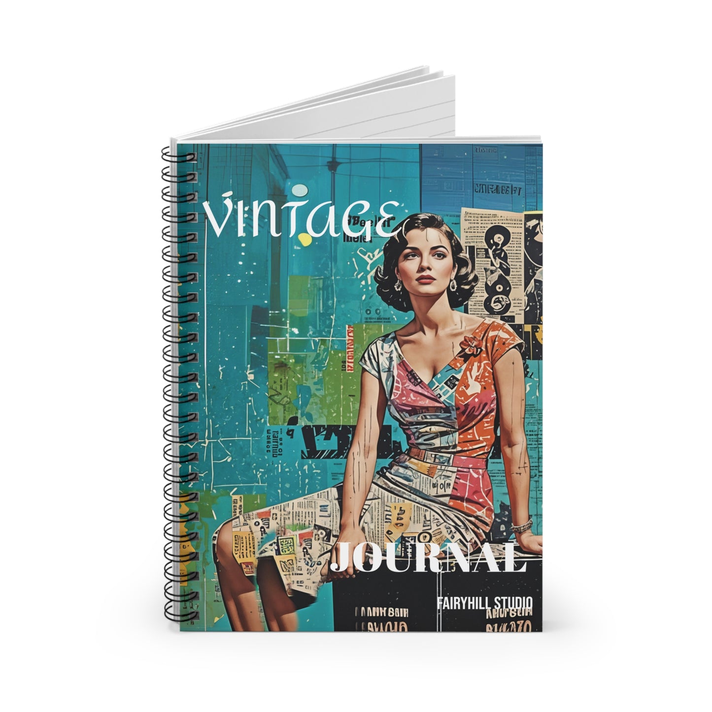 Vintage Journal Notebook - Ruled Line Spiral Journal