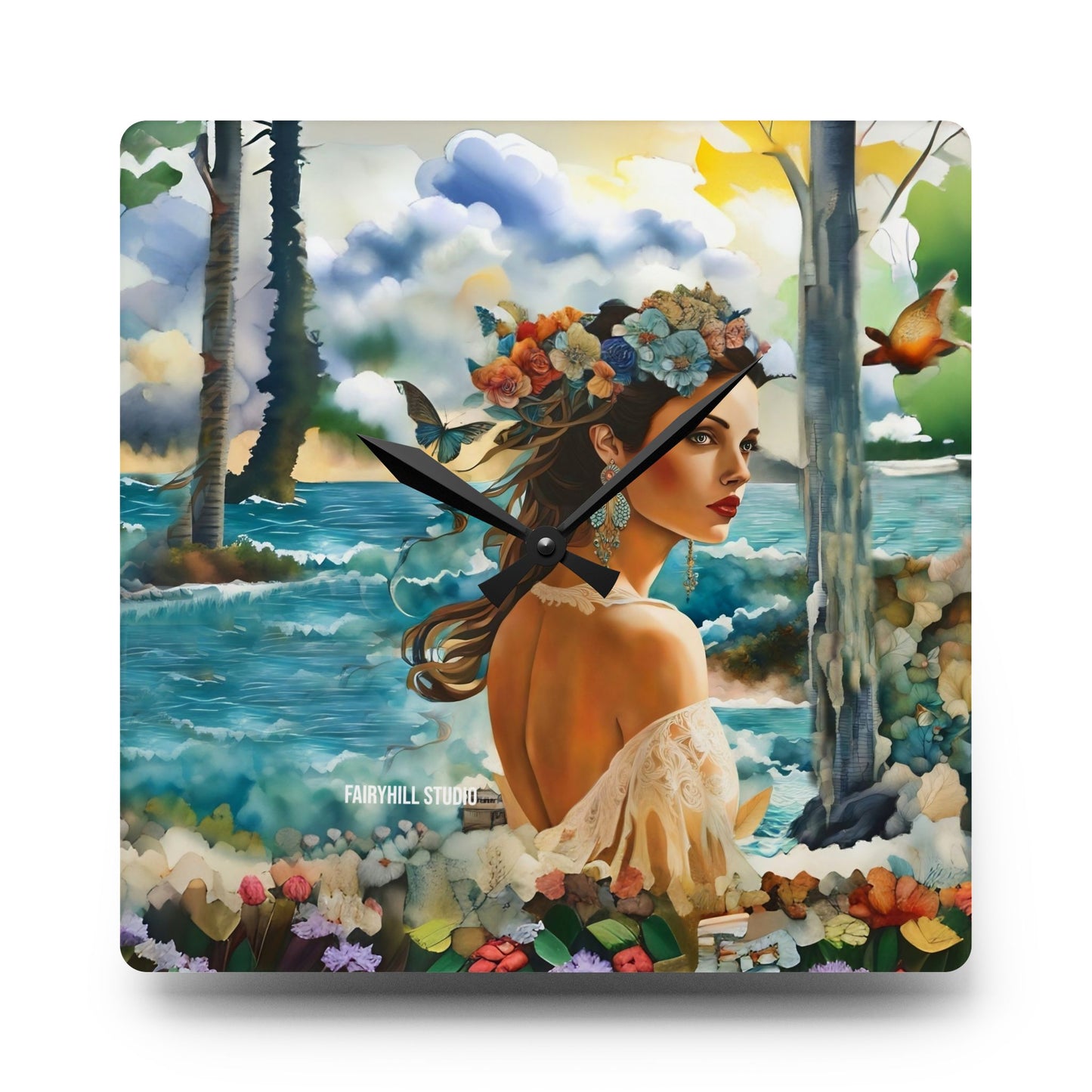 Wall Clock - Beauty in Tropical Paradise Acrylic Wall Clock