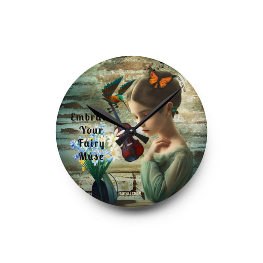 Wall Clock - Embrace your Fairy Muse Art Design