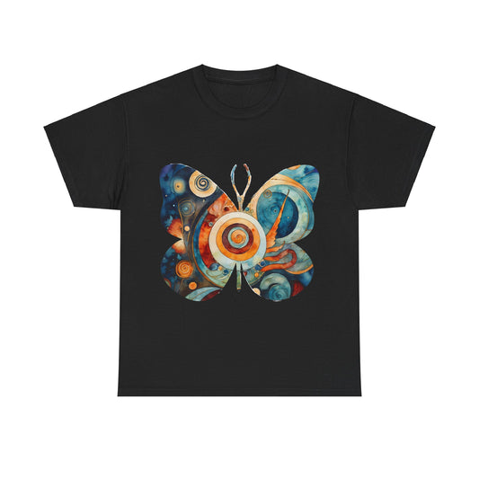 Colorful Abstract Butterfly Swirl Tee - Unisex Heavy Cotton