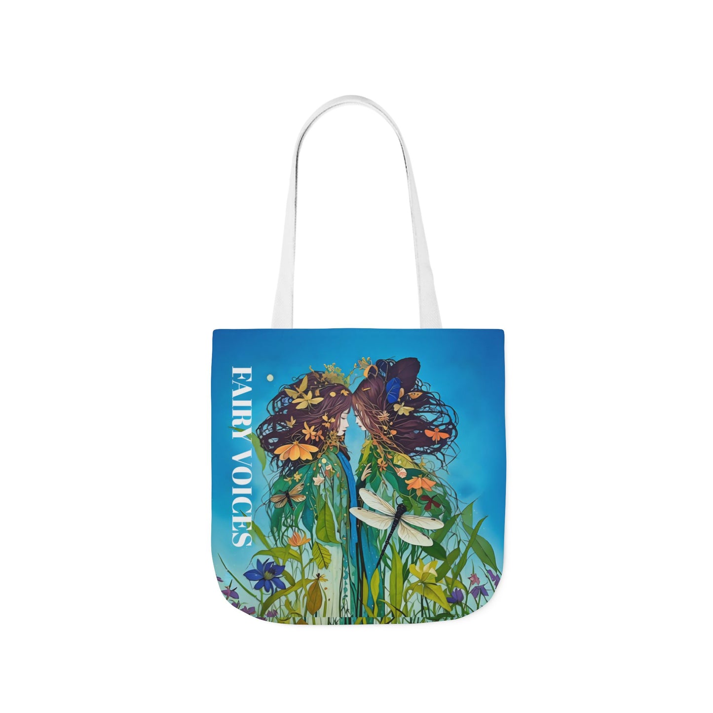 Colorful Fairy Voices Dragonfly Friendship- Canvas Tote Bag - Perfect for Beach Days, Eco-Friendly Shopping, and Summer Fun!