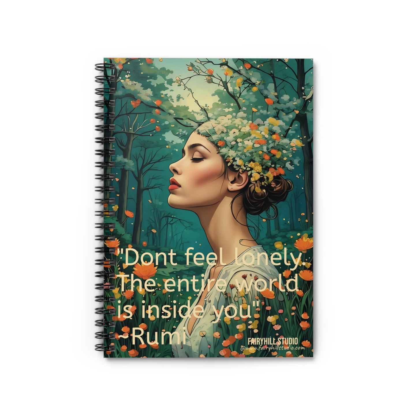 Personalized Inspirational Rumi Quote Spiral Notebook