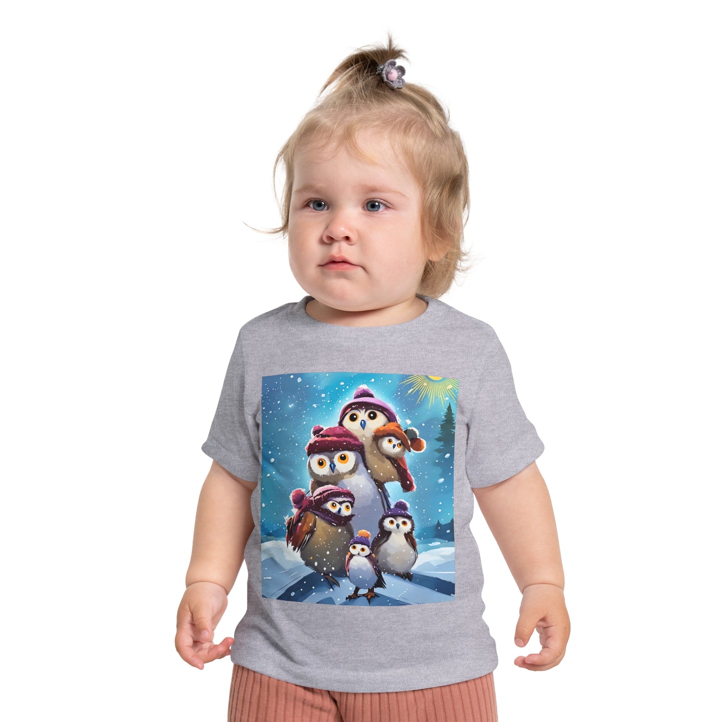 Winter Owls and Penguins Baby T-Shirt