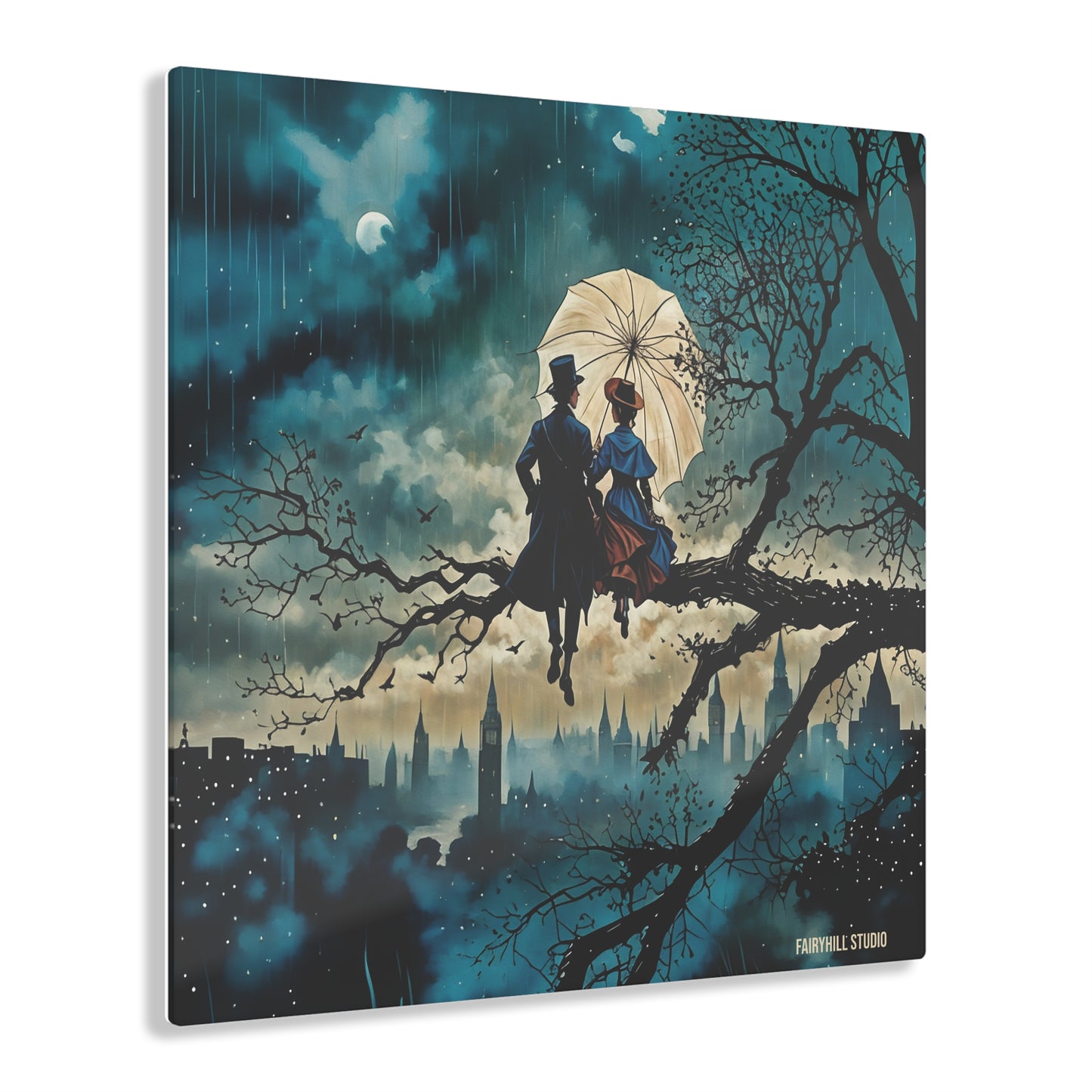 Art Acrylic Prints Watching over London City under Rain
