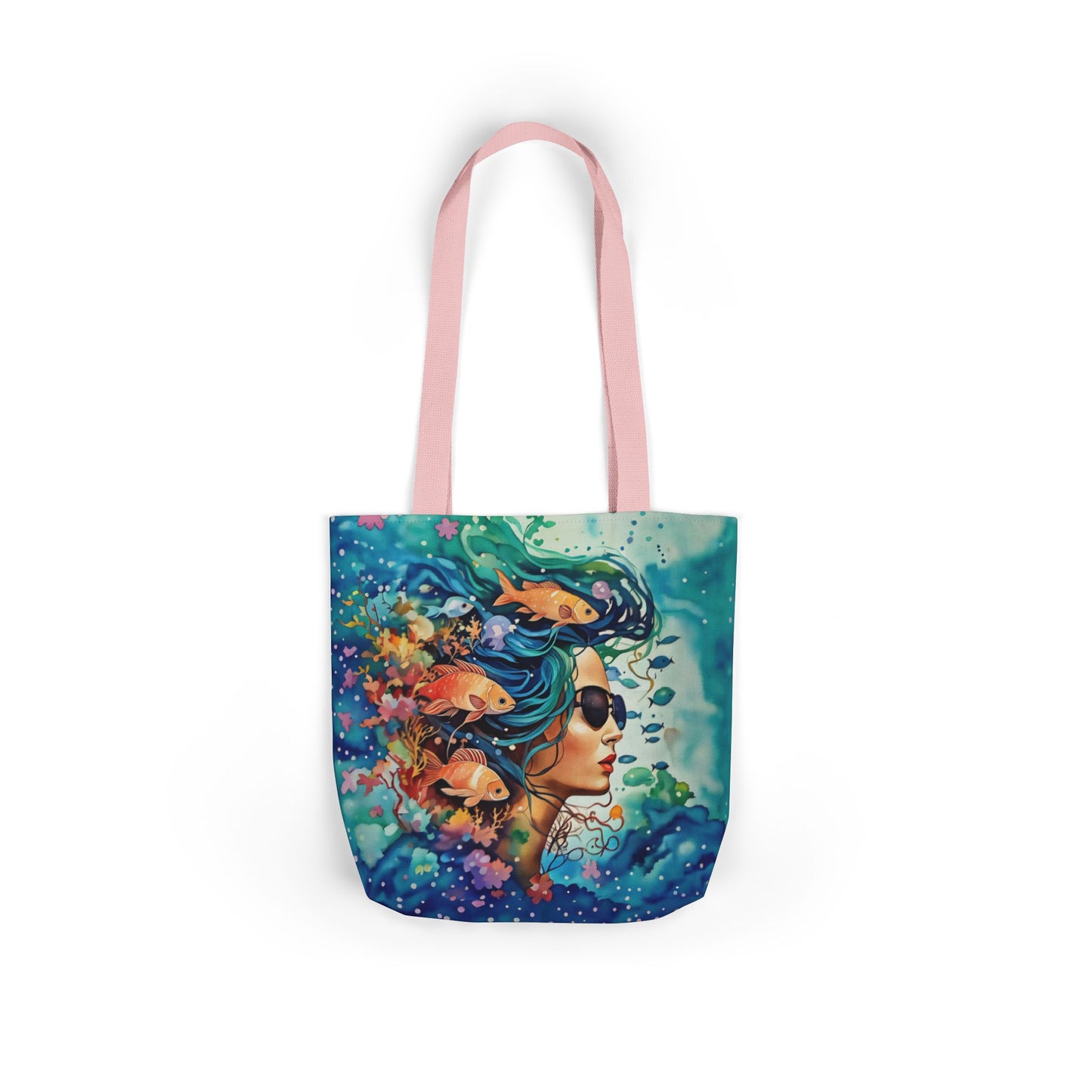 Colorful Ocean-Inspired Canvas Tote Bag - Perfect for Beach Days, Eco-Friendly Shopping, and Summer Fun!