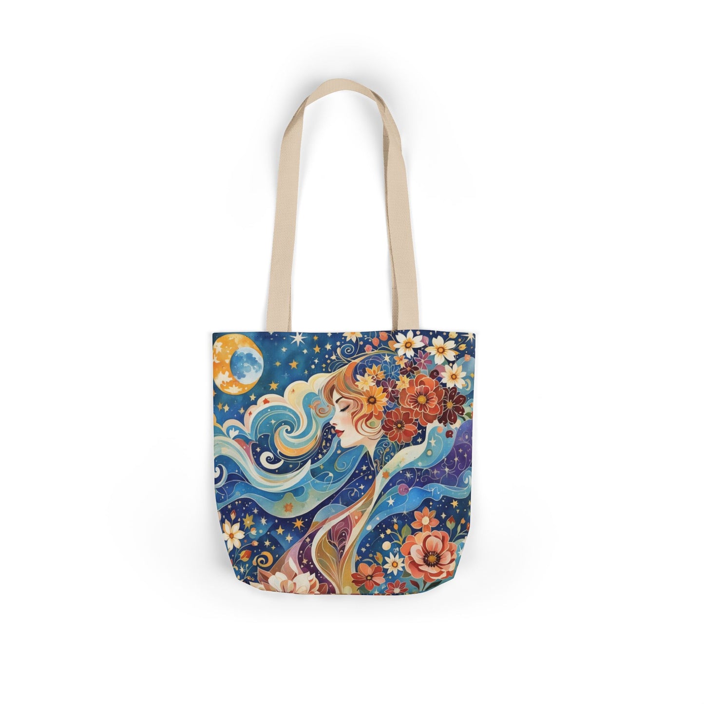 Colorful Galaxy-Inspired Canvas Tote Bag - Perfect for Beach Days, Eco-Friendly Shopping, and Summer Fun!