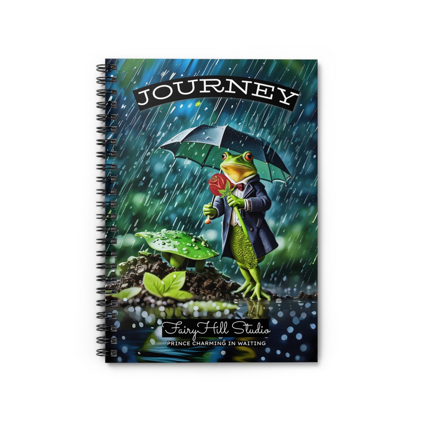Frog Prince Charming Spiral Notebook - Enchanted Lake Ruled Line Journal