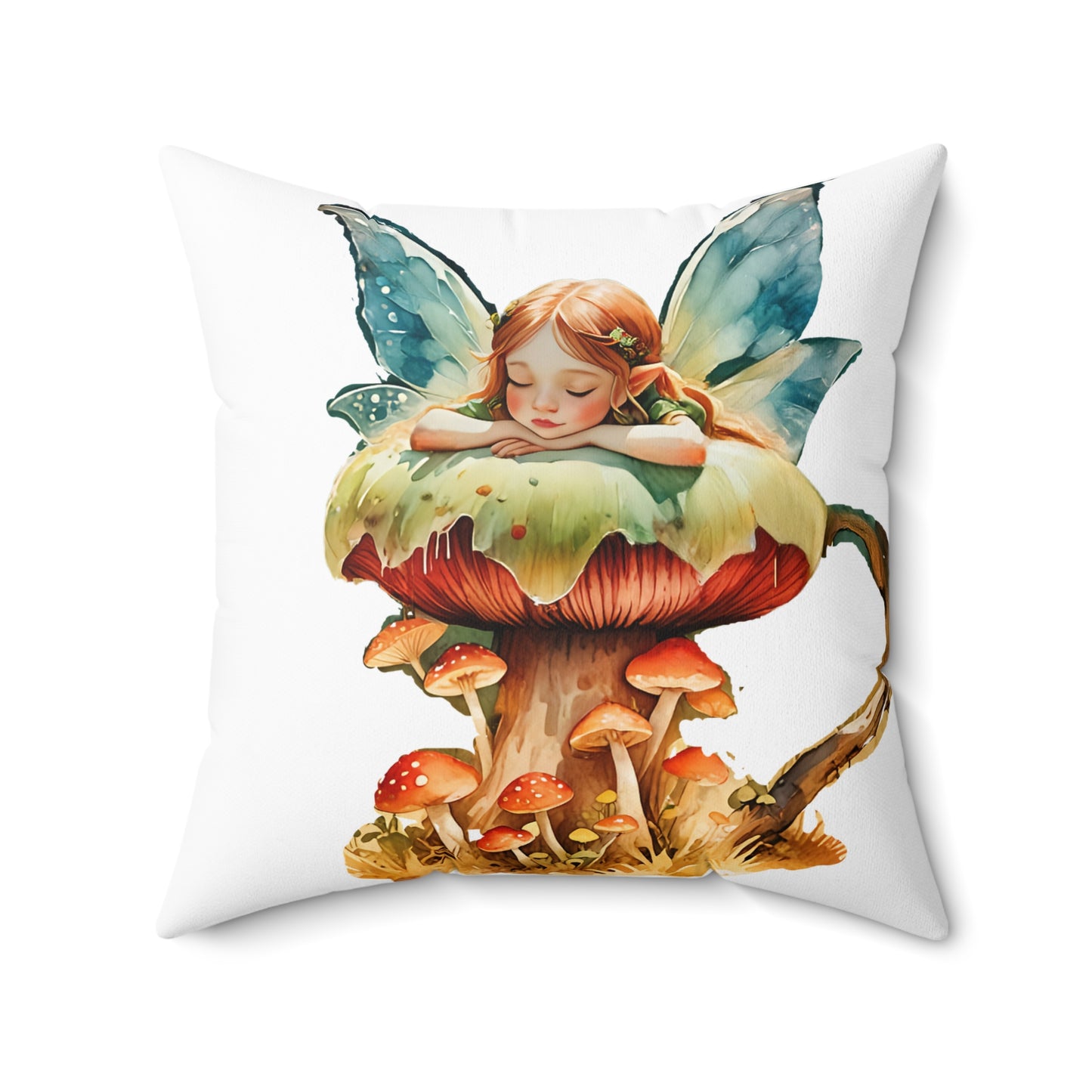 Polyester Pillow Midnight Fairy Garden Art Square Pillow