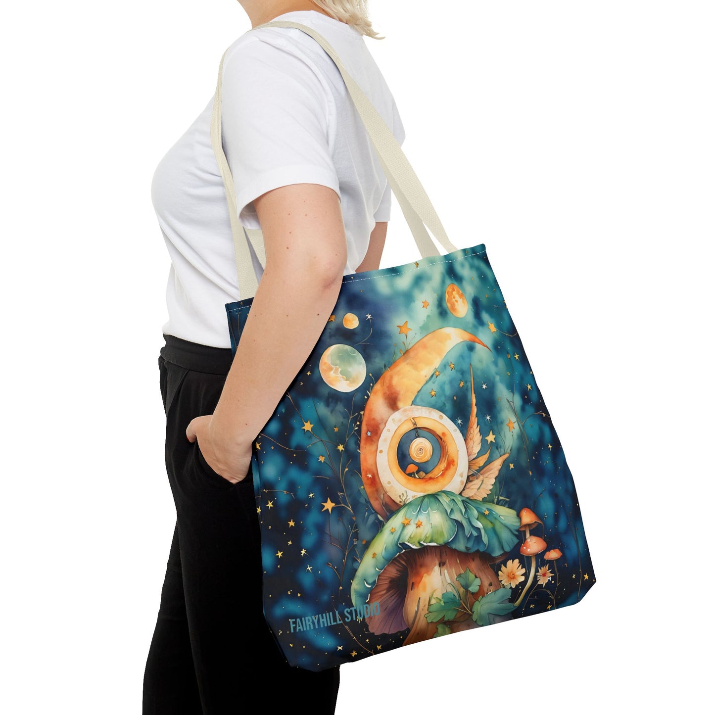 Canvas Art Tote bag- Abstract Colorful Circle Universe