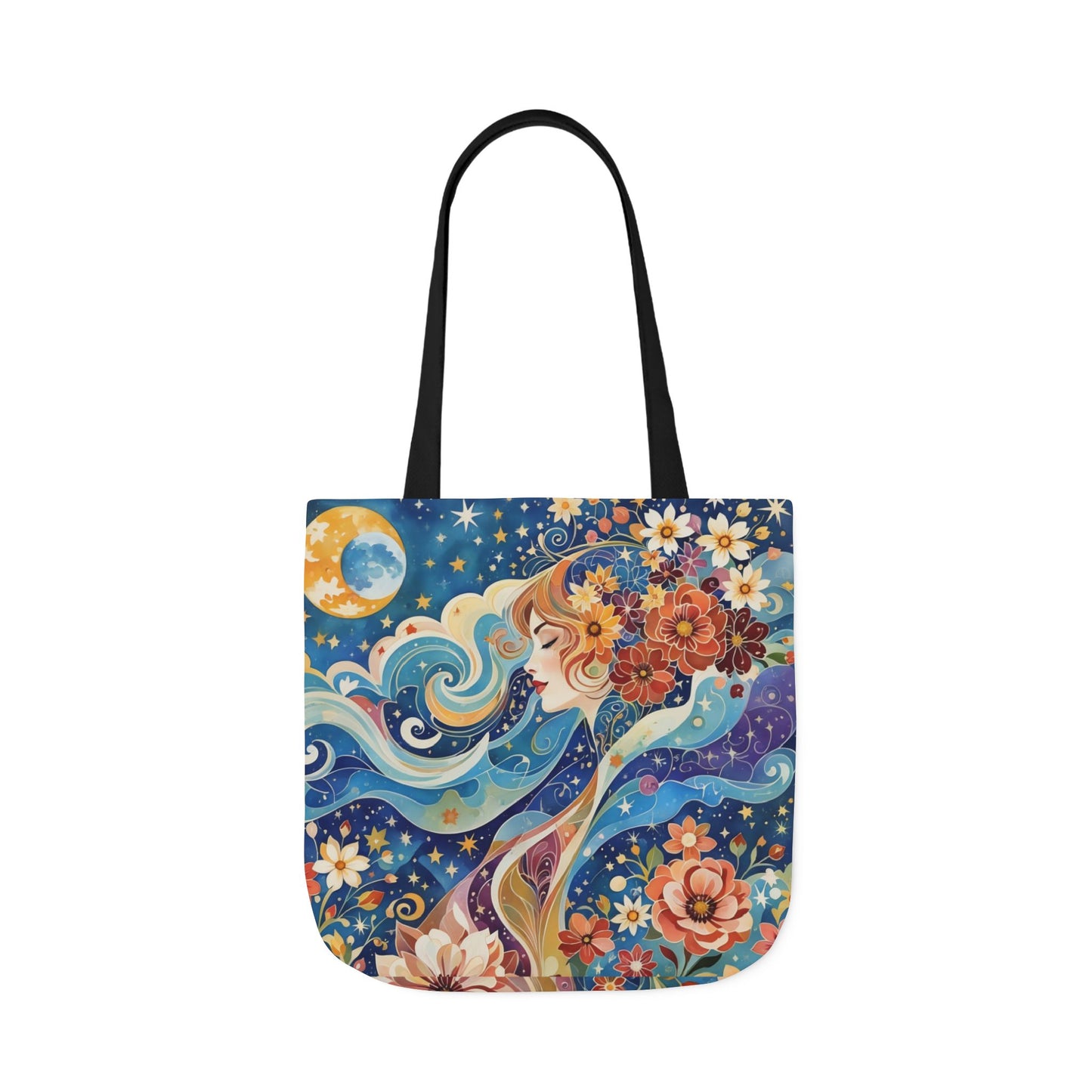 Colorful Galaxy-Inspired Canvas Tote Bag - Perfect for Beach Days, Eco-Friendly Shopping, and Summer Fun!