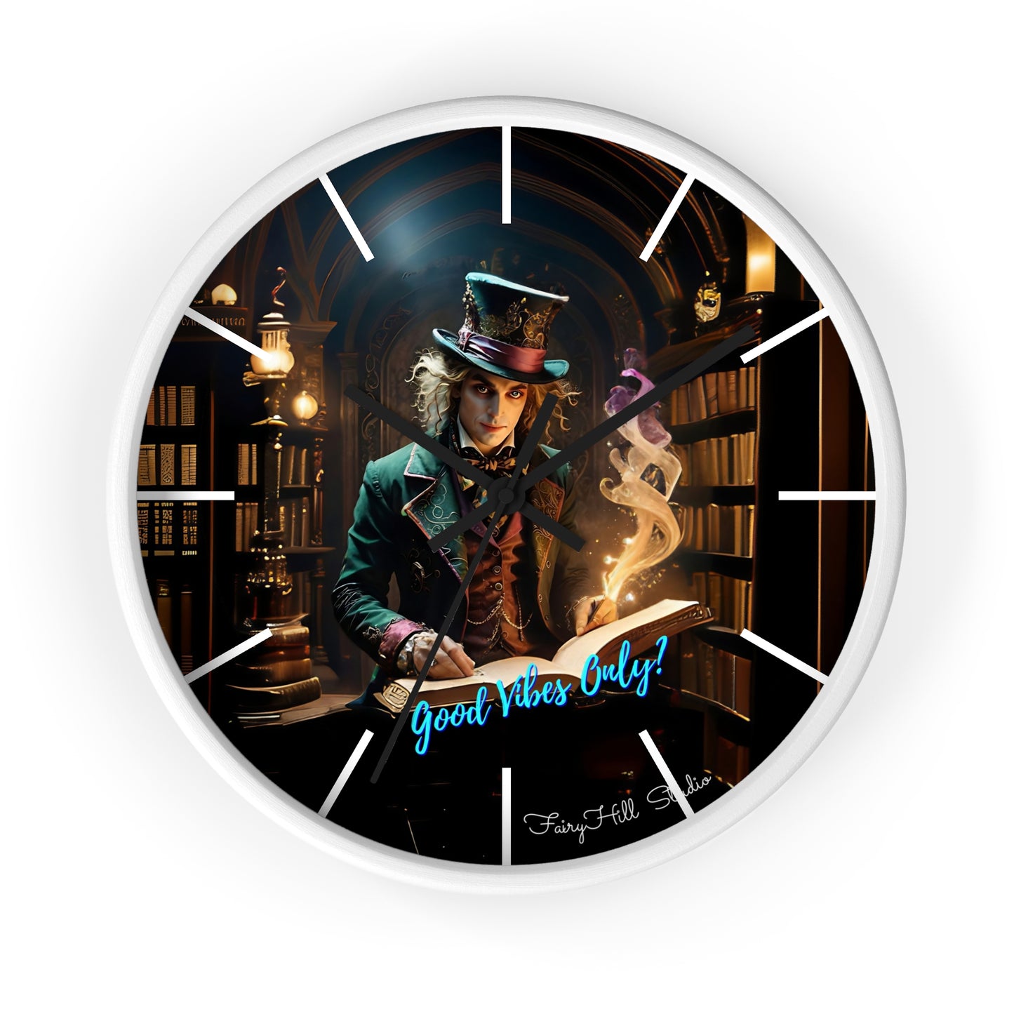 Fairy Hill Studio" Good Vibes Only" Wall Clock