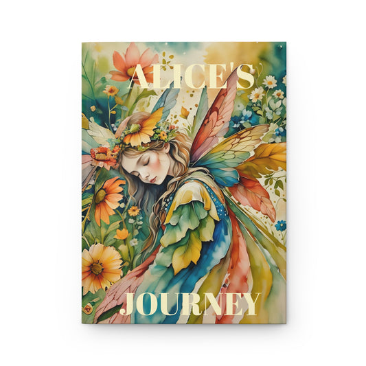 Hardcover Journal Matte - Garden Fairy Watercolor Art Notebook Gift by Fairyhill Studio