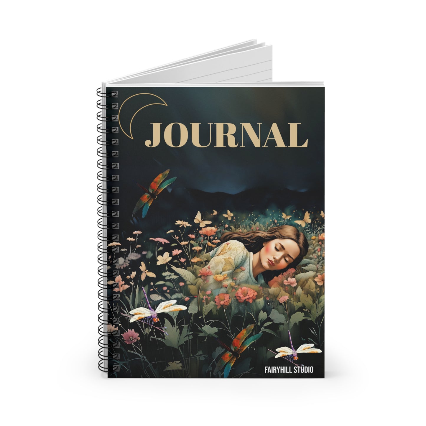 Spiral Notebook - Midnight Fairy Garden Art