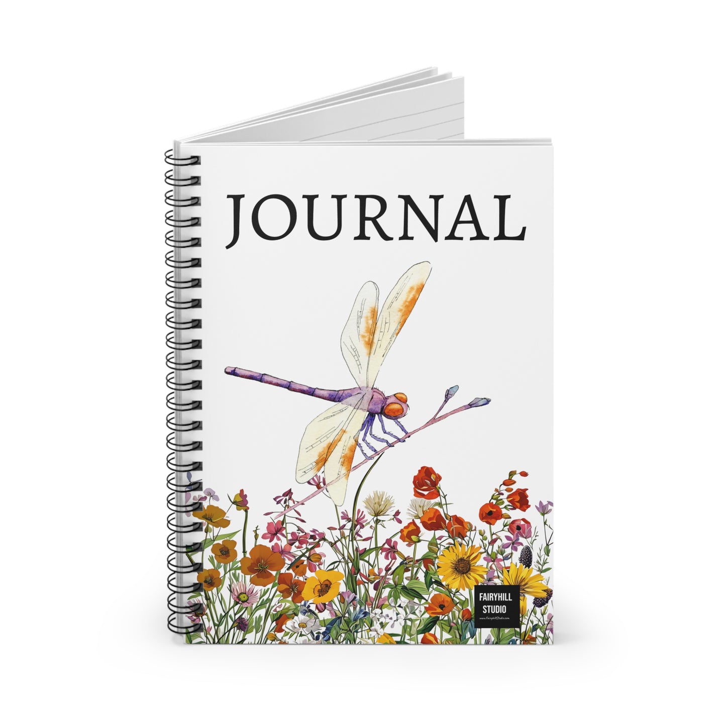 Fairy Hill Studio "Dragonfly Journal, Spiral Notebook - Ruled Line